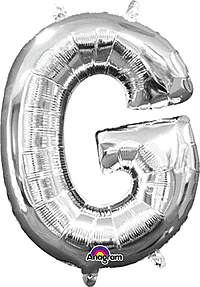 Silver Letter "G" Mylar 16 Inch Balloon