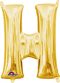 Gold Letter "H" Mylar 16 Inch Balloon