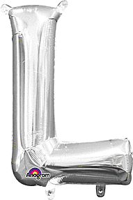 Siver Letter "L" Mylar 16 Inch Balloon