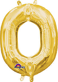 Gold Letter "O" Mylar 16 Inch Balloon
