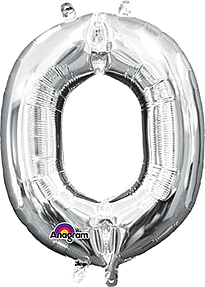 Silver Letter "O" Mylar 16 Inch Balloon