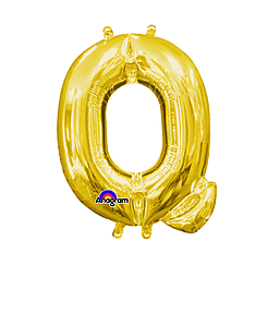 Gold  Letter "Q" Mylar 16 Inch Balloon