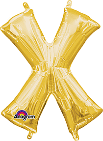 Gold Letter "X" Mylar 16 Inch Balloon