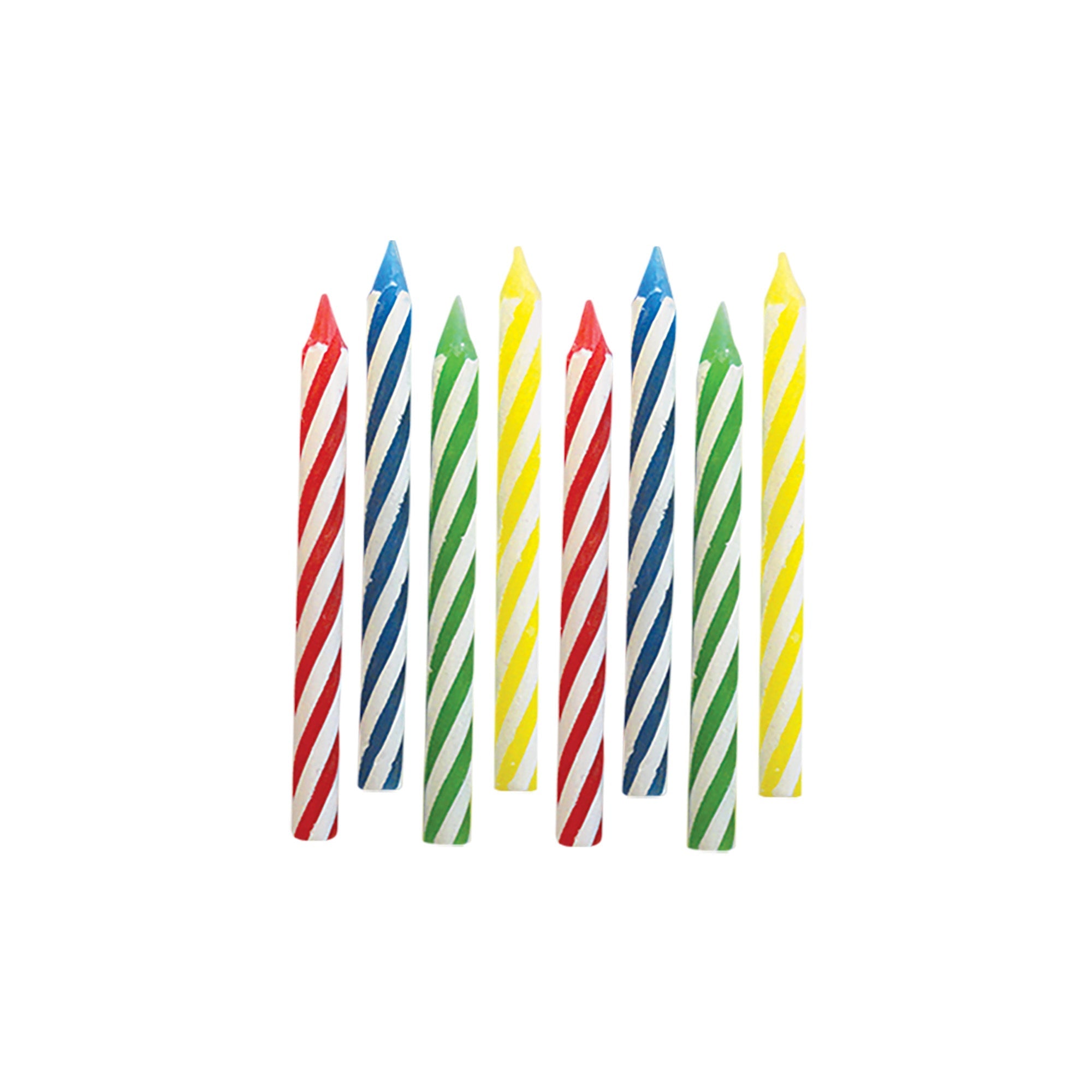 Birthday Candle Primary color spiral design 2 1/2" assortment