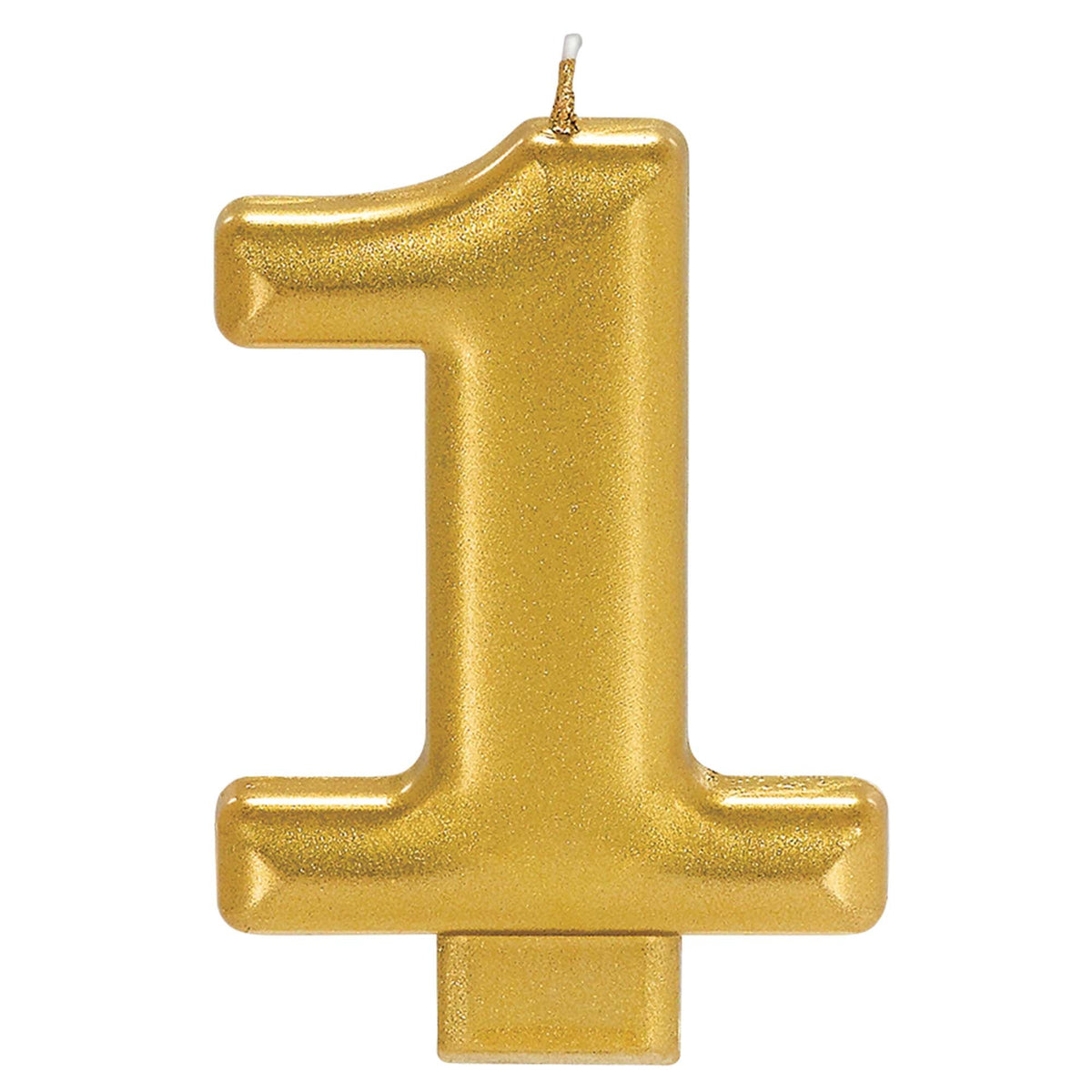 Birthday Candle Gold Metallic 3 1/4"  Number 1