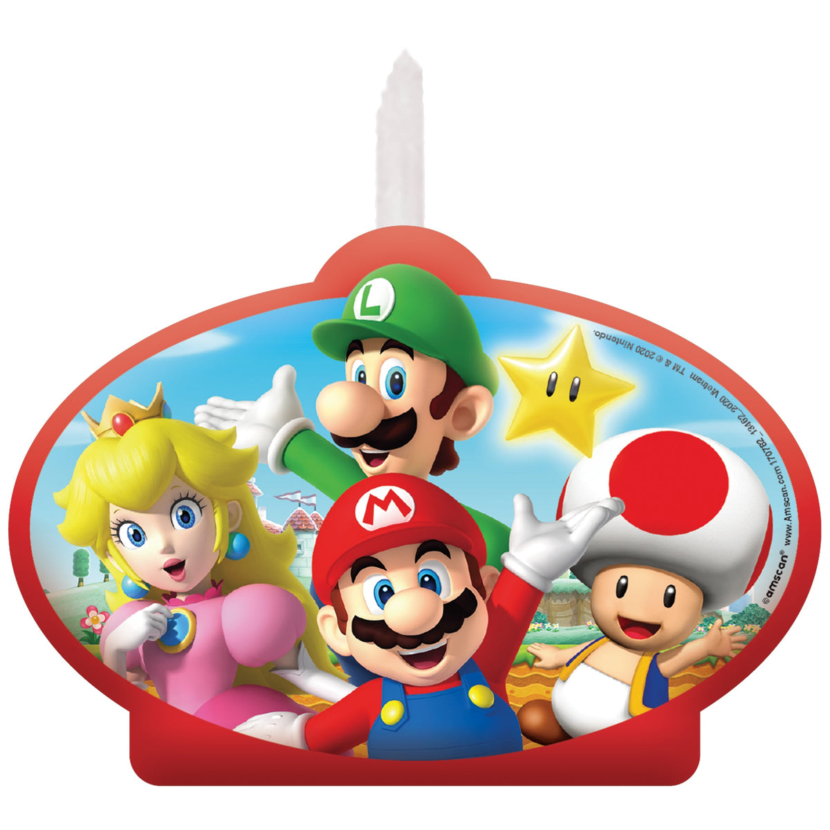 Birthday Super Mario Brothers 4 1/2" Candle