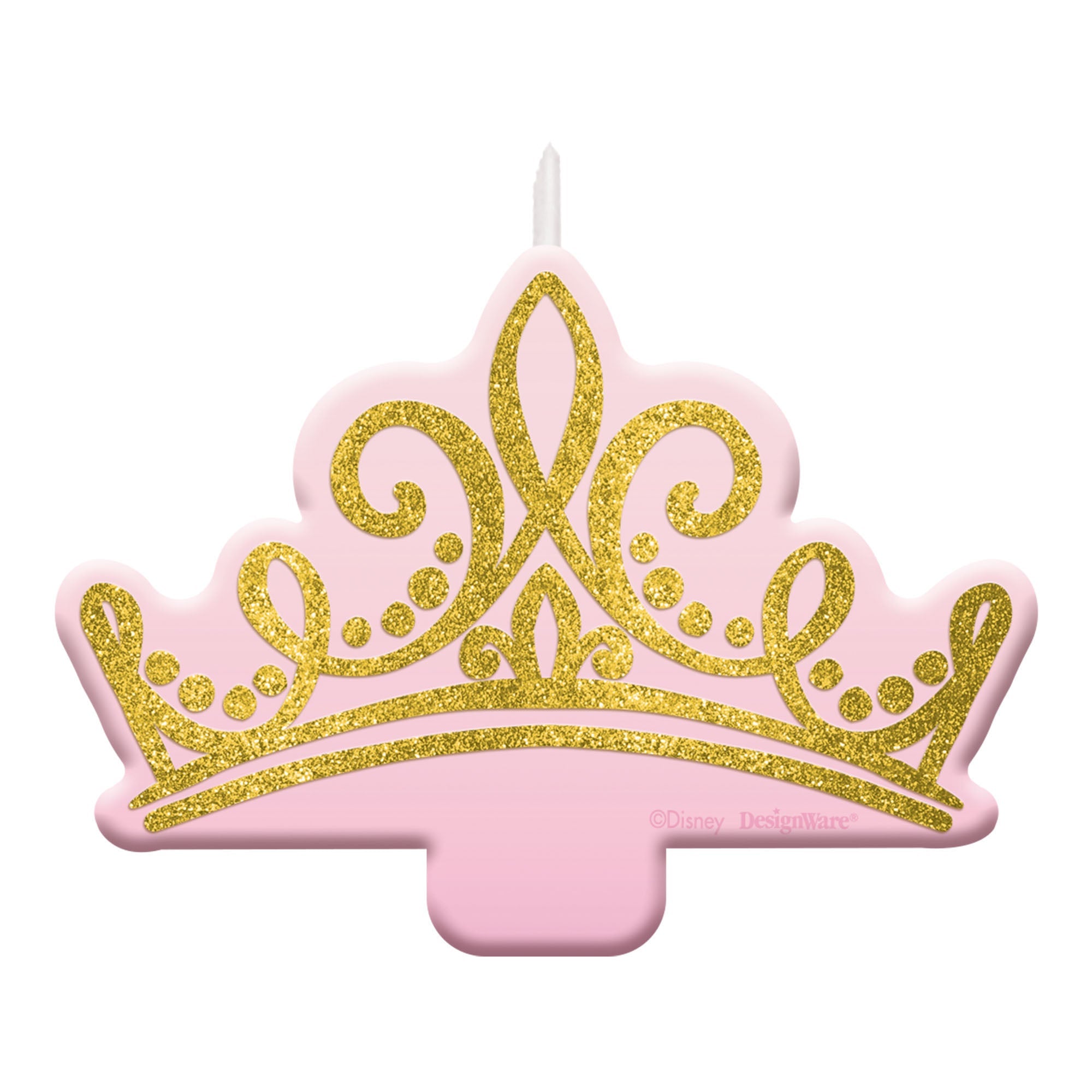 Disney Princess Birthday  2 1/2" x 3 1/2" Glitter Candle