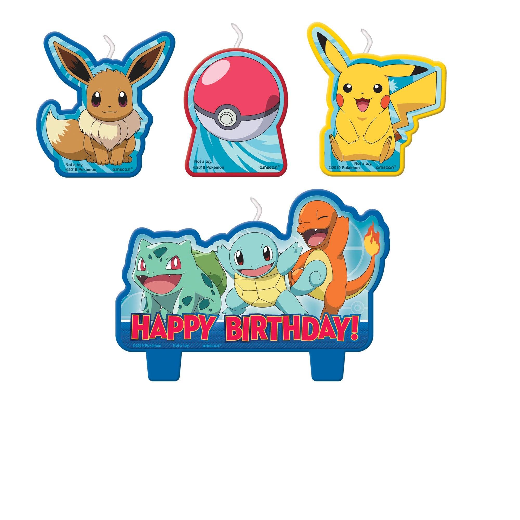 Pokemon Birthday 4 piece Candle Set