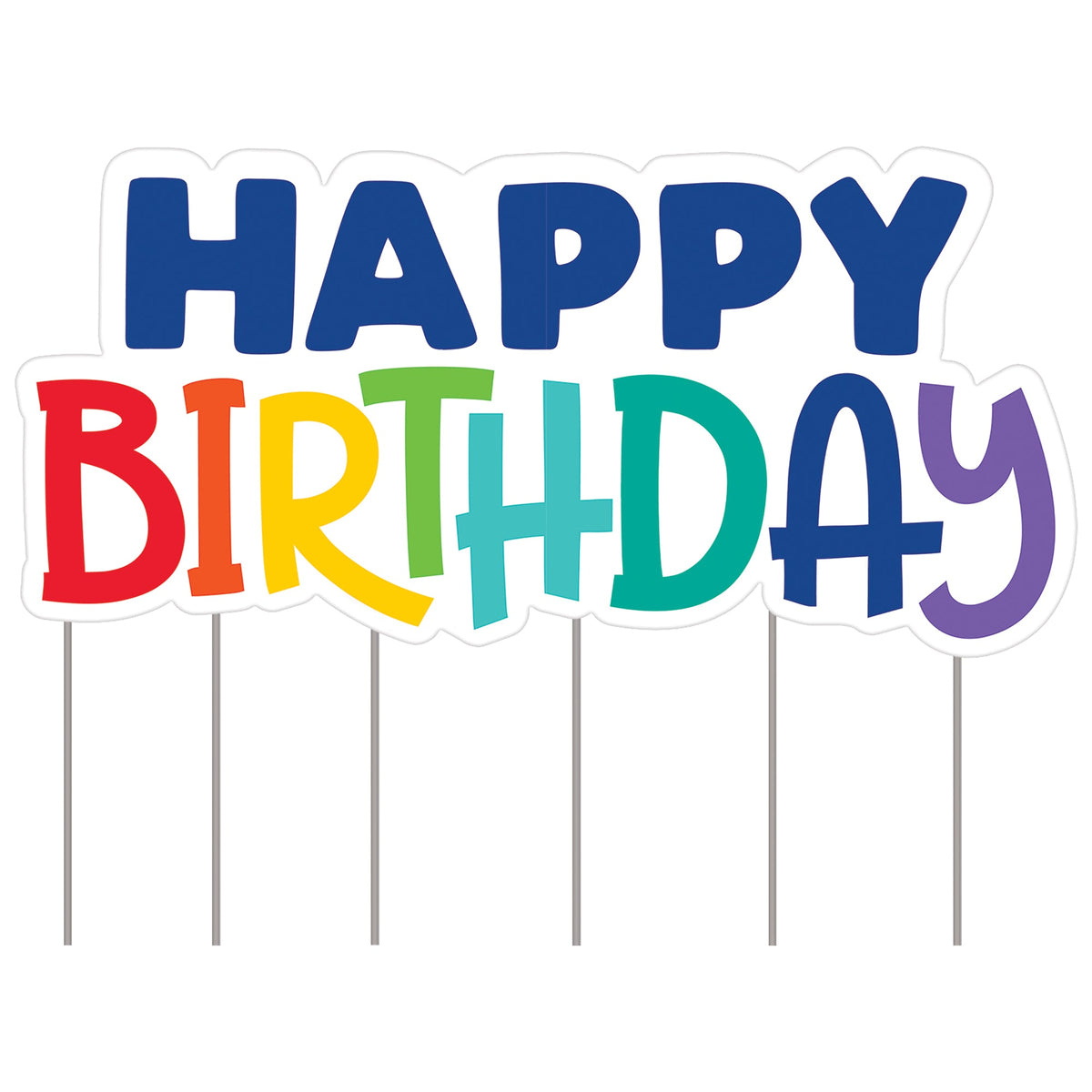 Birthday Yard Sign 59 1/2" x 24 4/5"  in Primary colors