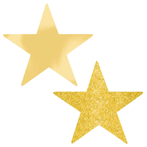 Star Cutouts 5" Gold pack of 5