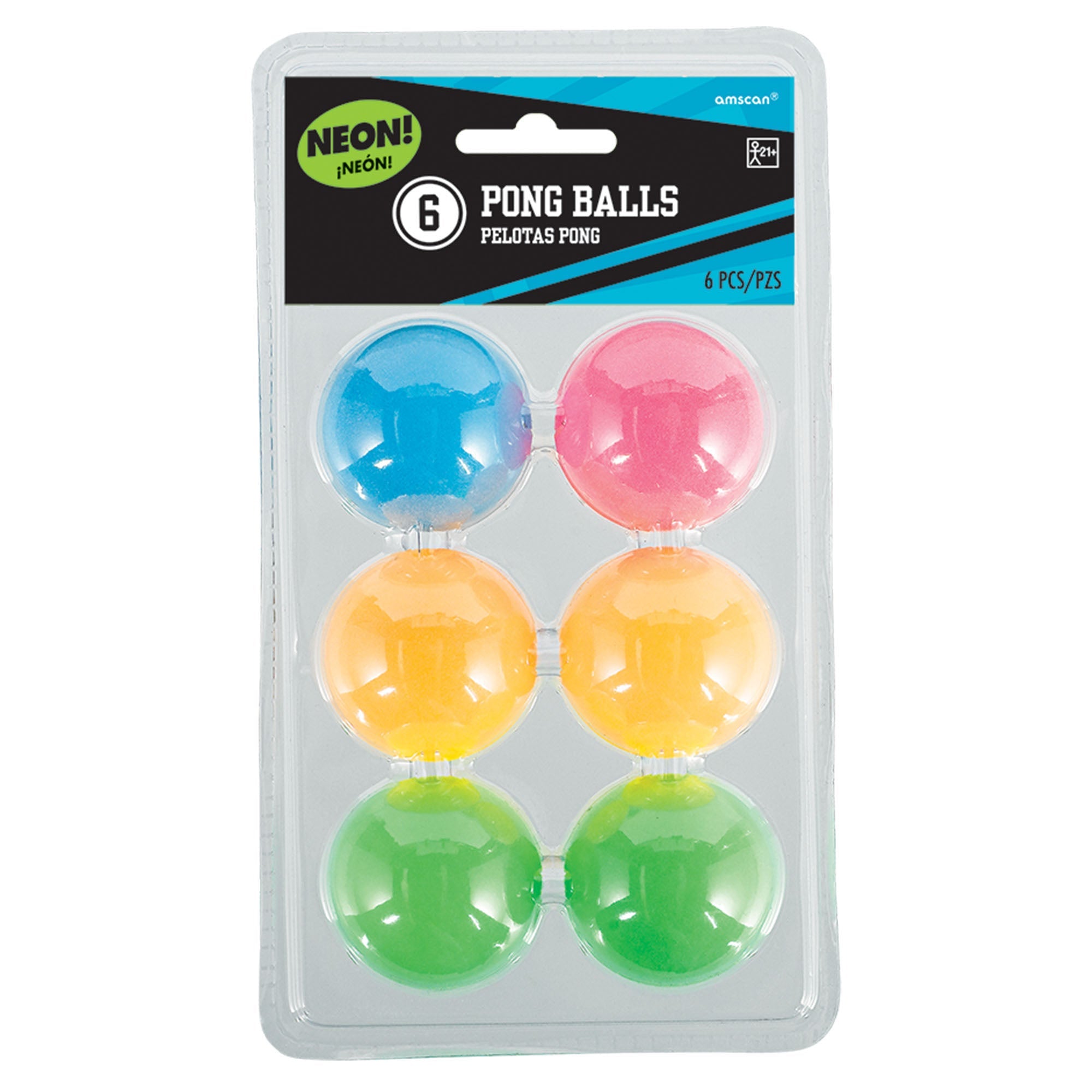 Neon  6 Count Pong Balls