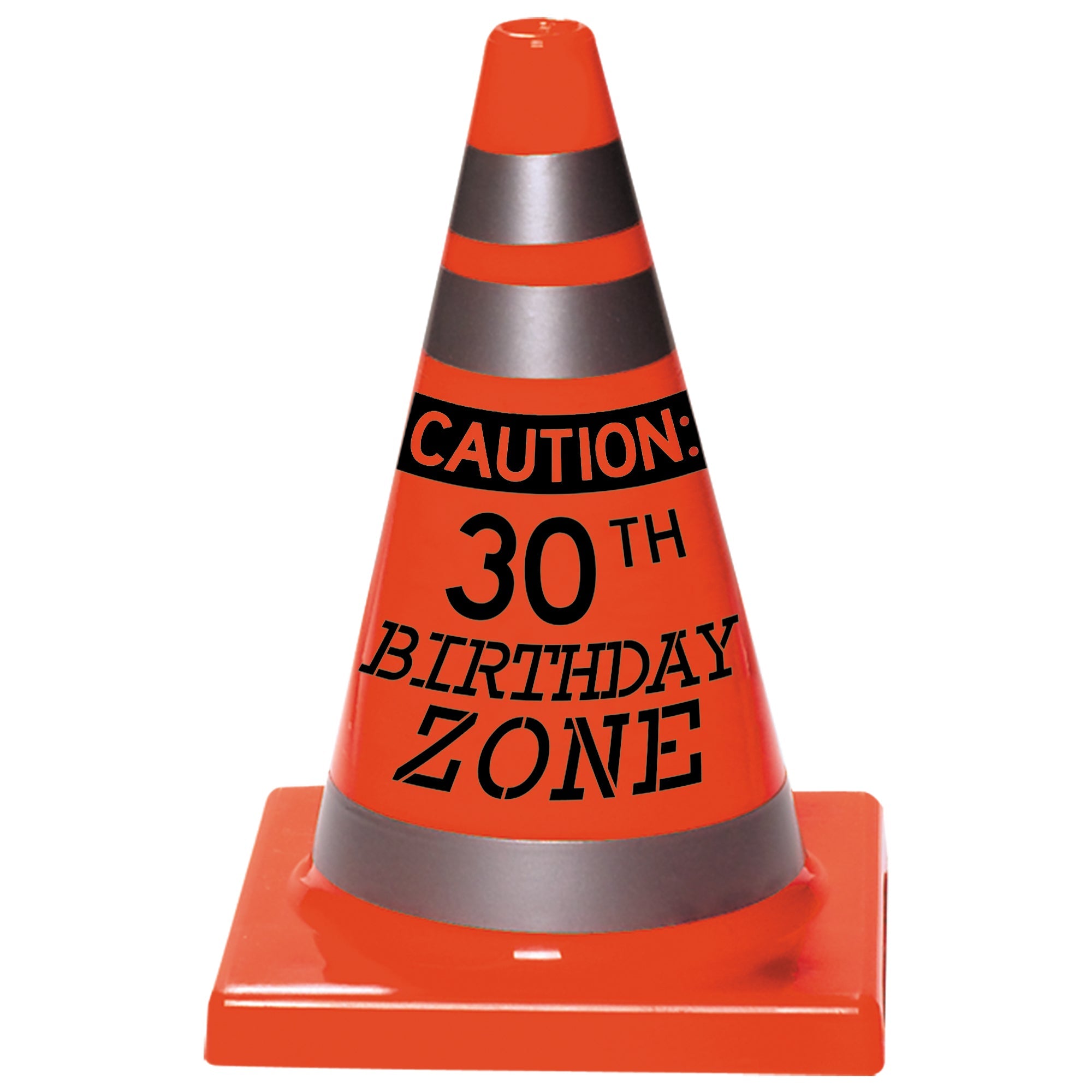 Over the Hill Caution 30th Birthday Constuction Cone 6 1/2" H x 4 1/2" W