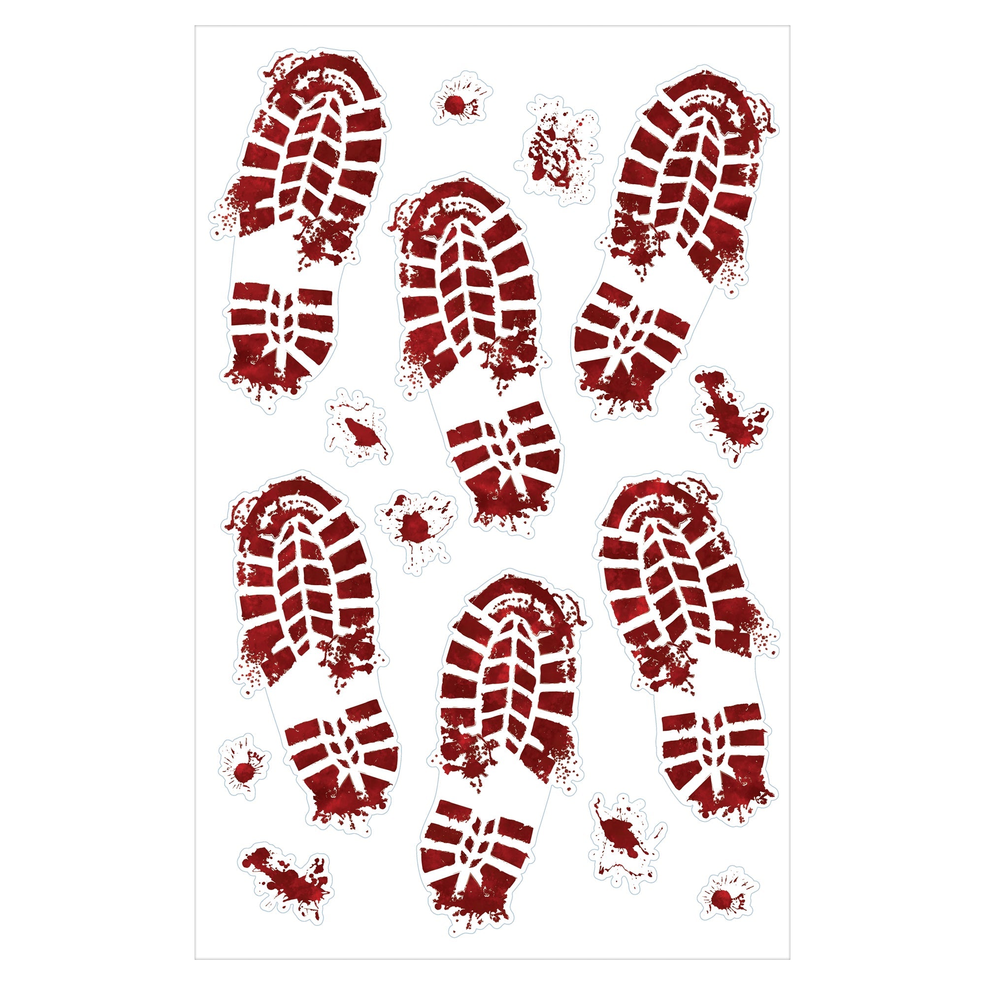 Bloody Footprints Vinyl Floor Gore 23 3/4"H x 12 1/4"W