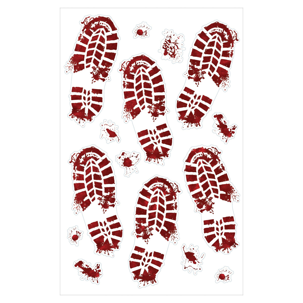 Bloody Footprints Vinyl Floor Gore 23 3/4"H x 12 1/4"W
