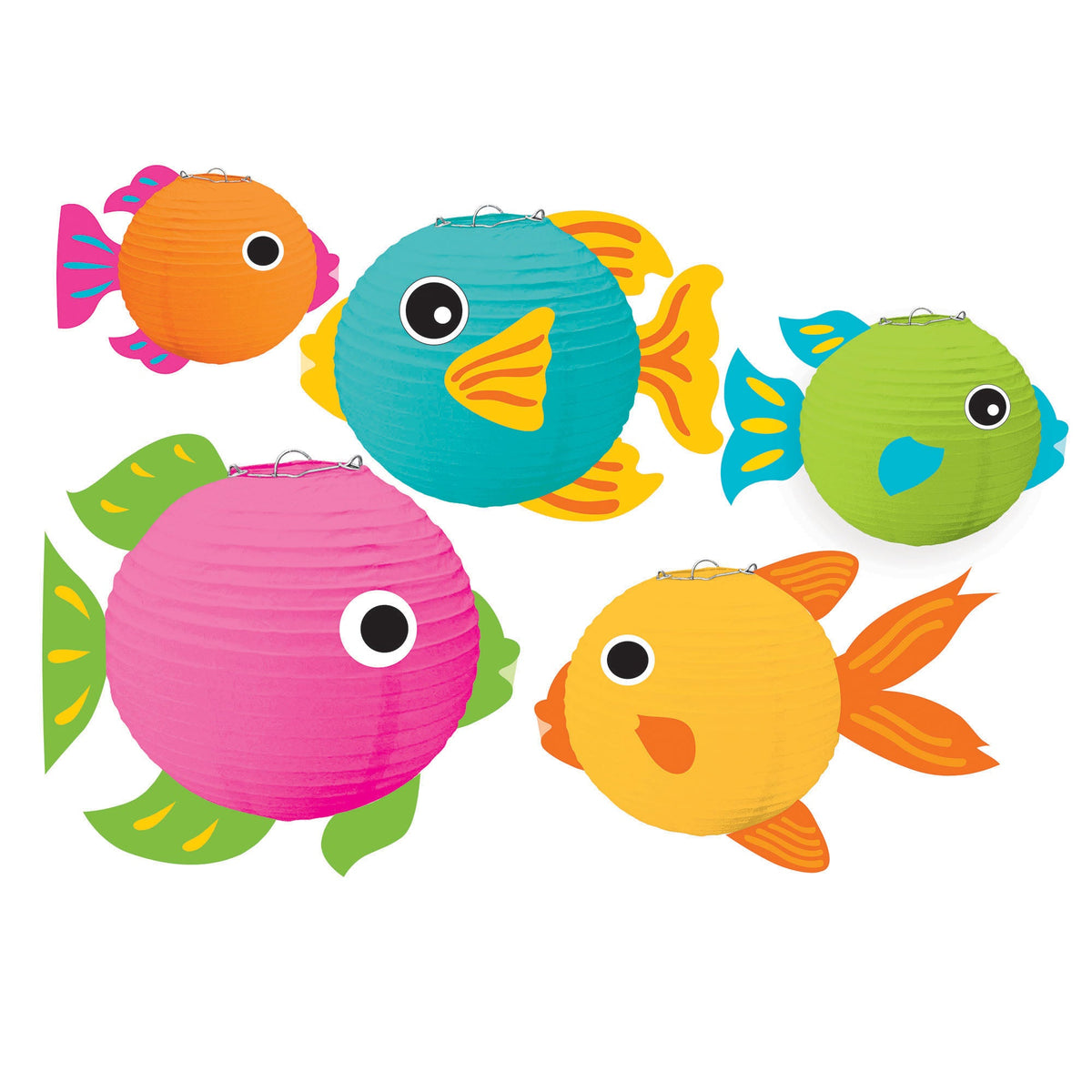 Fish Lanterns With Add Ons assoted sizes 5 3/4", 7 3/4", 9 1/2"