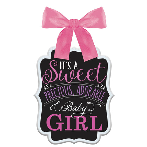 Baby Girl Shower "It's a Sweet Precious, Adorable Baby Girl" Sign 14 1/4" x 9 1/4"