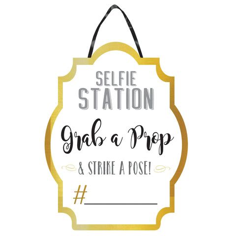 Photo Booth "Grab a Prop"  Selfie Station Sign 15" x 11 3/8"