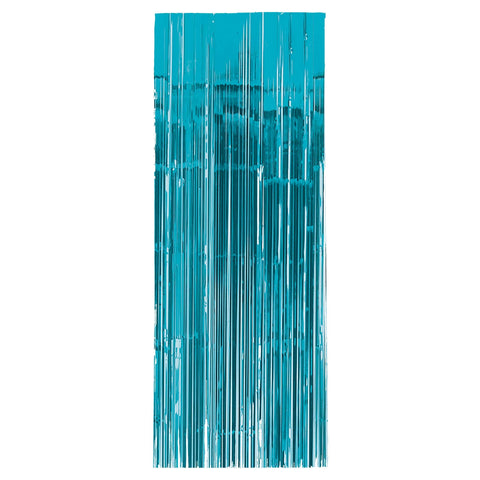 Caribbean Blue Metallic Curtain