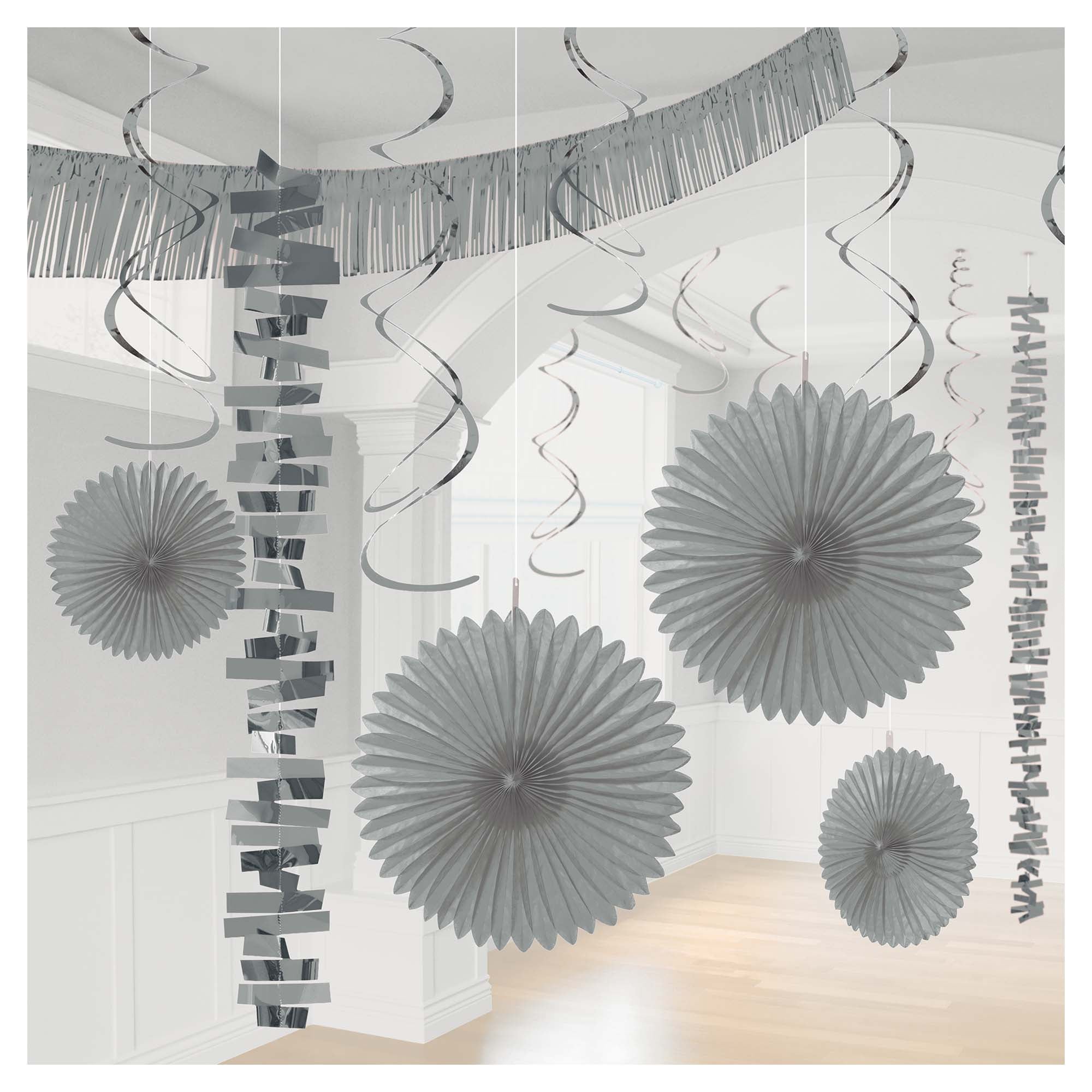 Silver Paper and Foil 18 piece Decorating Kit