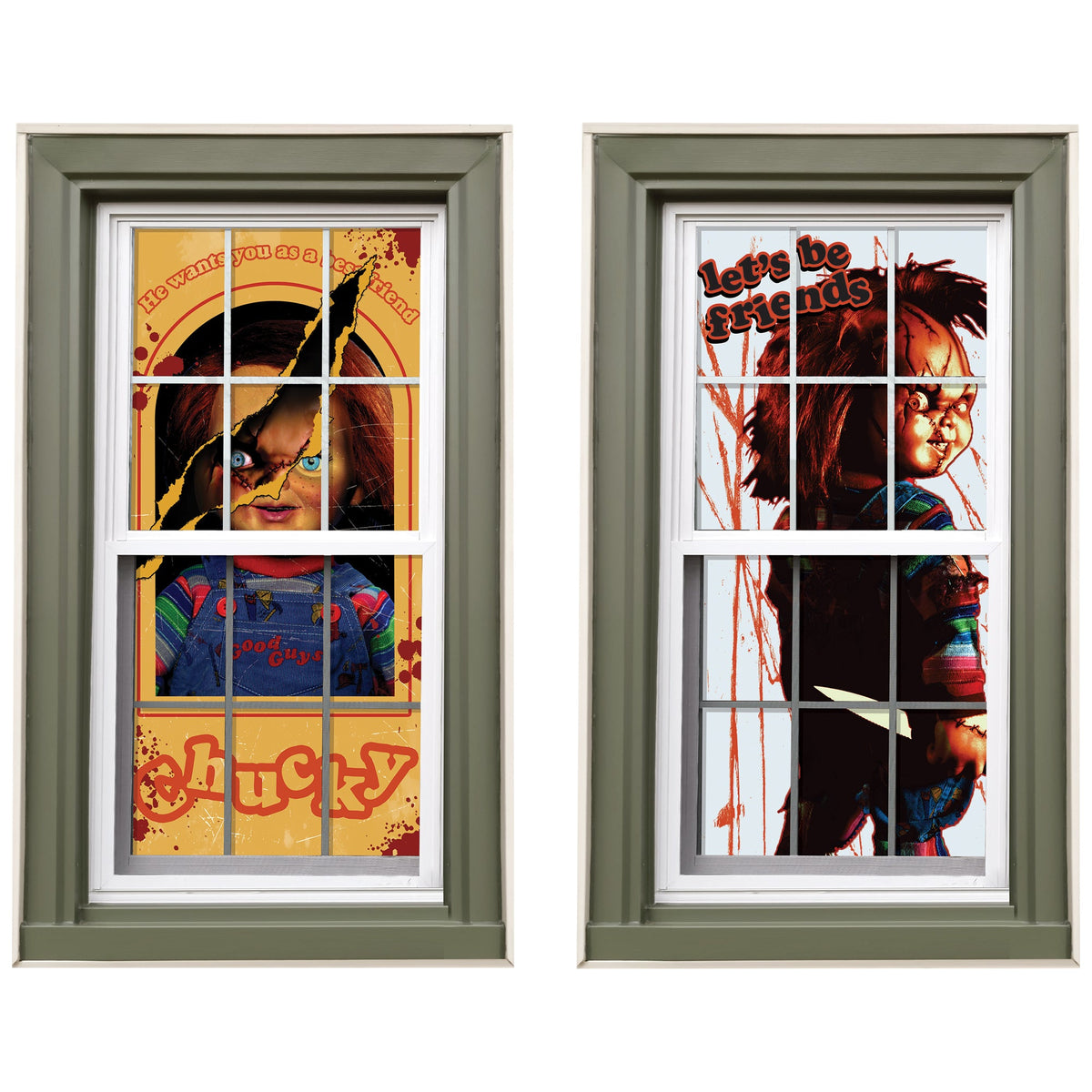 Child's Play Chucky 32 1/2" x 16 3/4" Window Slhouettes