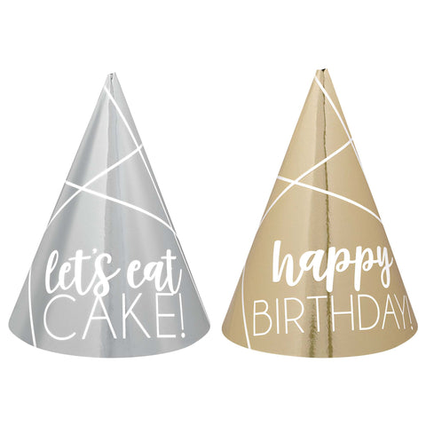 Silver & Gold 4"  Party Hats
