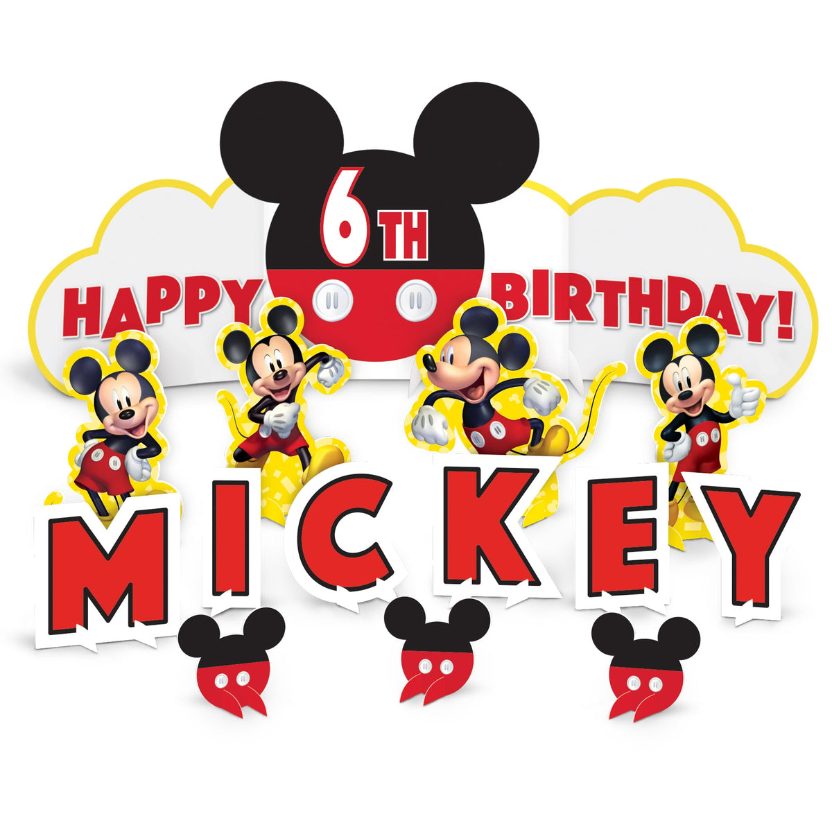 Mickey Mouse Forever Table 14 piece Decorating Kit w/ 28 personalizing stickers