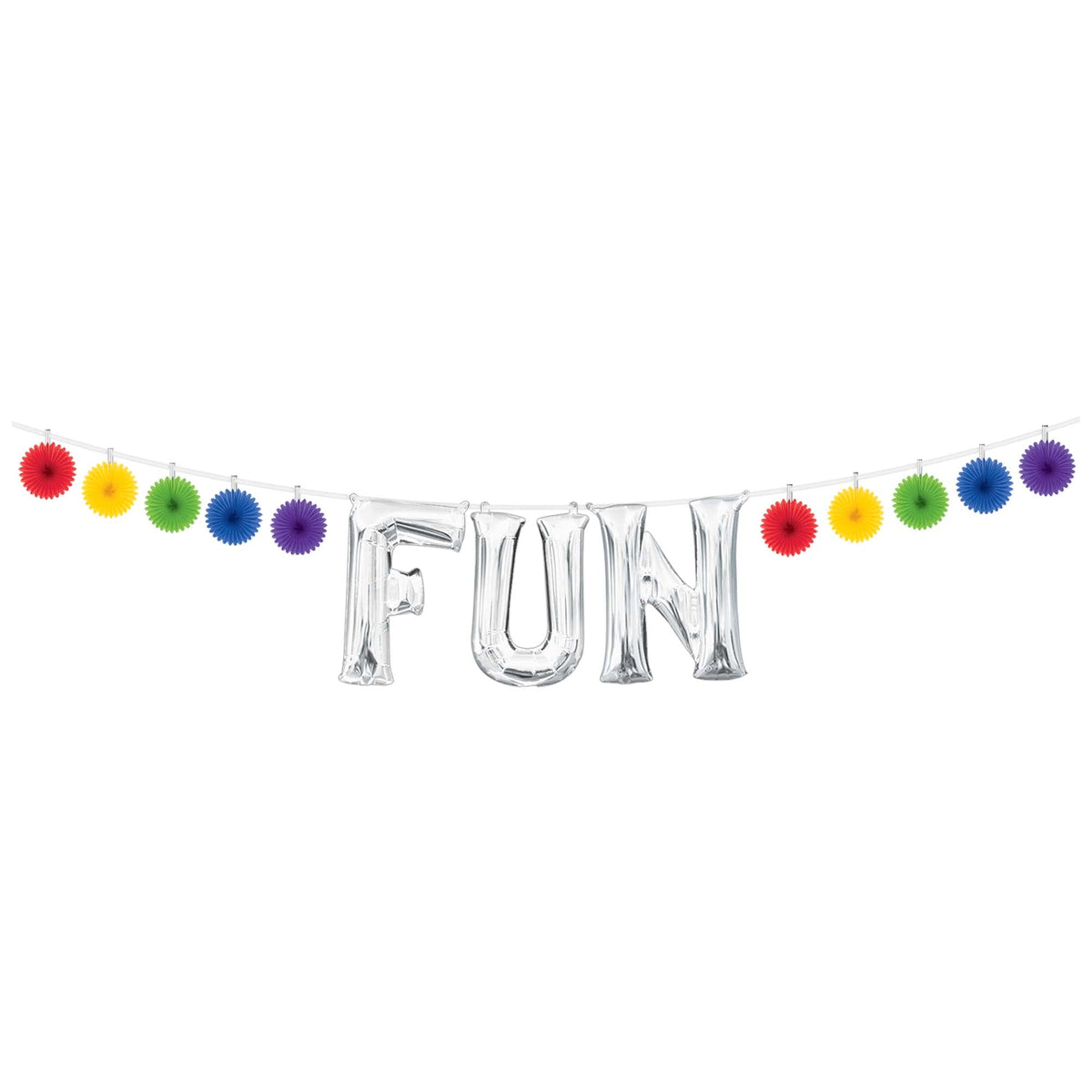 Mini Tissue Fan Banner - Rainbow