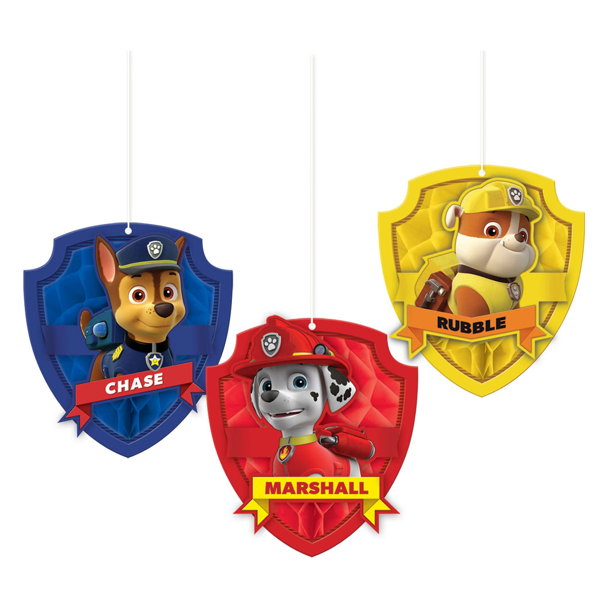 Paw Patrol 3 piece of 6 7/10" Honeycomb Decorations