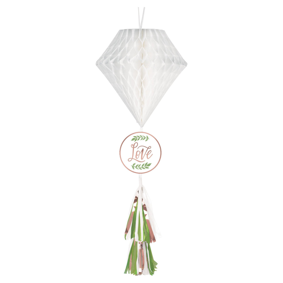 Love and Leaves Honeycomb with  29 1/2" foil tassel