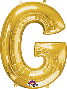 Gold  Letter "G" Mylar Balloon 32 Inch with Balloon weight