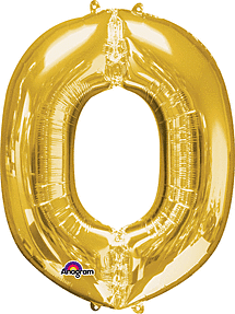 Gold Letter "O" Shaped Mylar Supershape Balloon 34 Inch