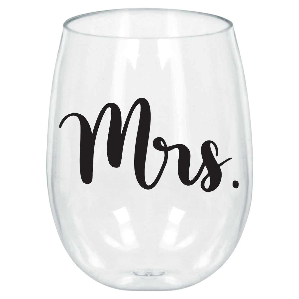 "Mrs." Stemless 17.9 oz. Wine Glass