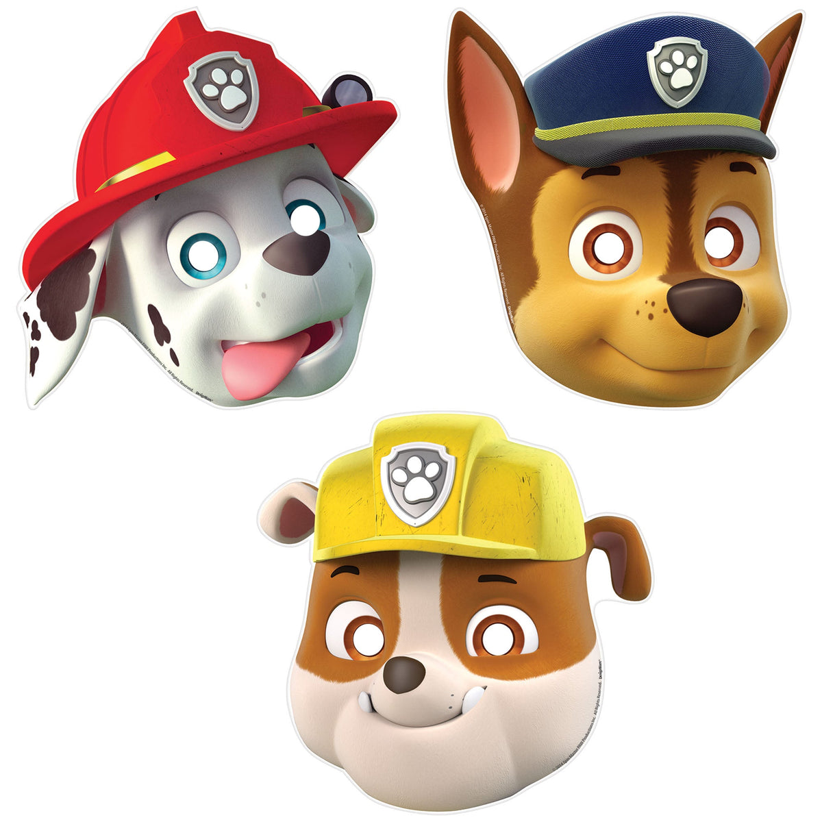 Paw Patrol package of 8 Paper Character Masks
