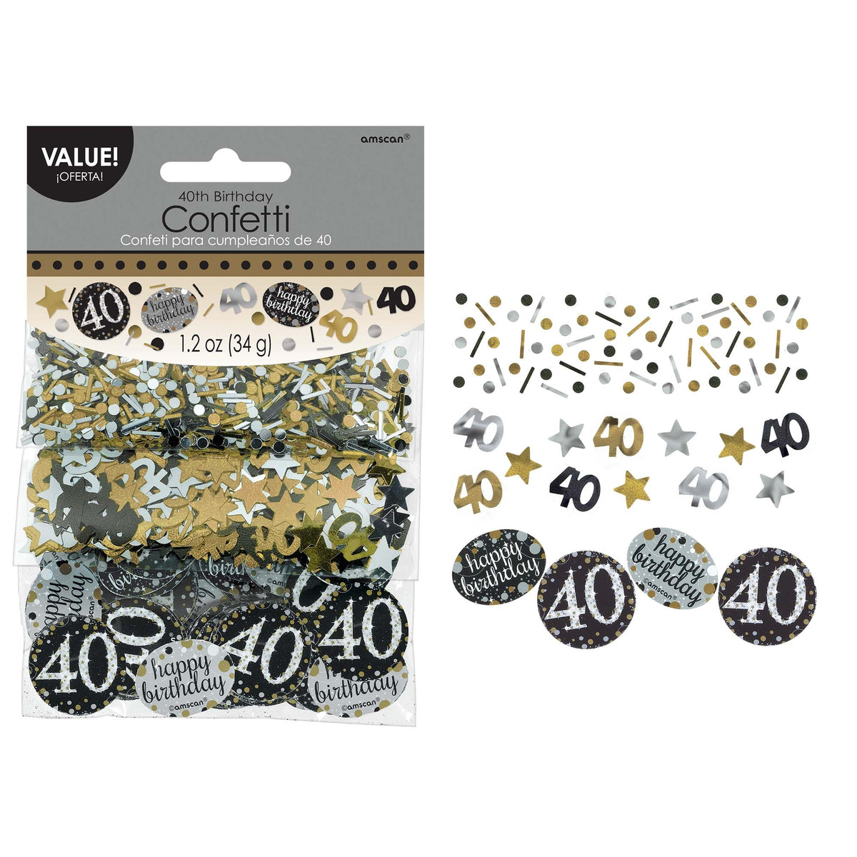 Sparkling Celebration 40th Birthday Confetti