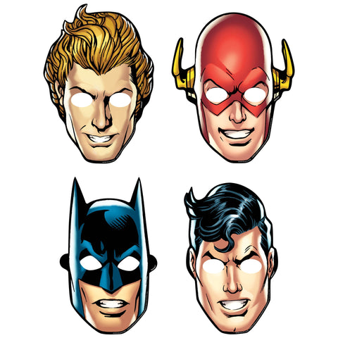 Justice League Heroes Unite package of 8 Paper Character Masks