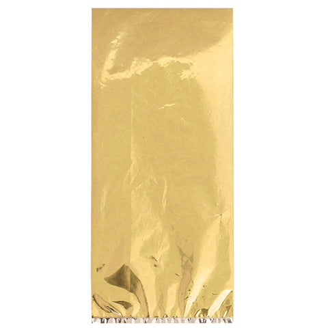 Gold Foil 11 1/2" H x 5" W x 3 1/4" D Party Bags package of 25