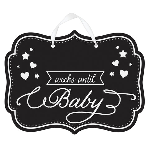 Baby Shower "Weeks Until Baby" 8 1/2" x 11 1/2"  Chalkboard Sign