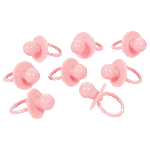 Baby Shower Pink Pacifier 2 3/8" x 1 3/8" Charms package of 8