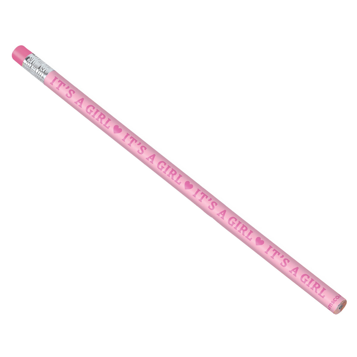 Pink Baby Shower 7 3/8" Pencil Favors package of 12