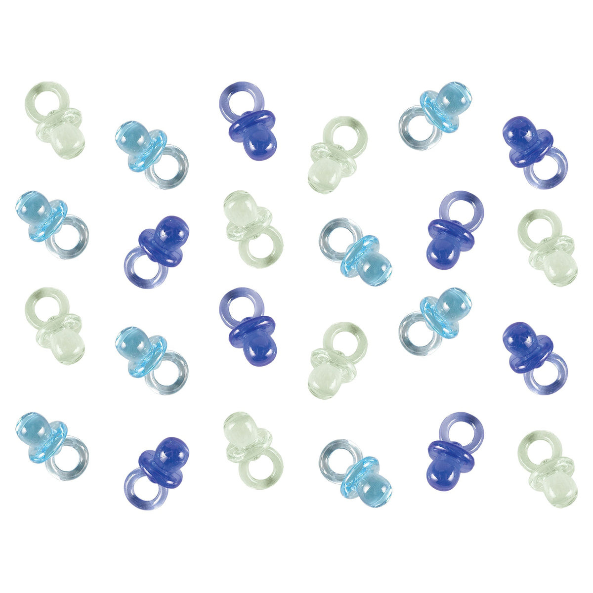 Baby Shower Blue Pacifier 1" x 1/2" Favors package of 24