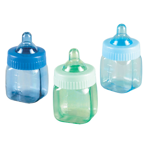 Baby Shower Blue Baby Bottle  1 1/2" x 3"  Favor Containers package of 6