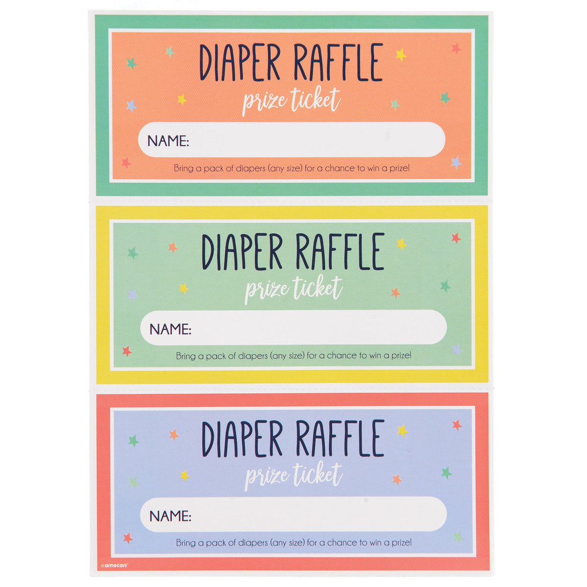 Baby Shower Diaper Raffle Tickets
