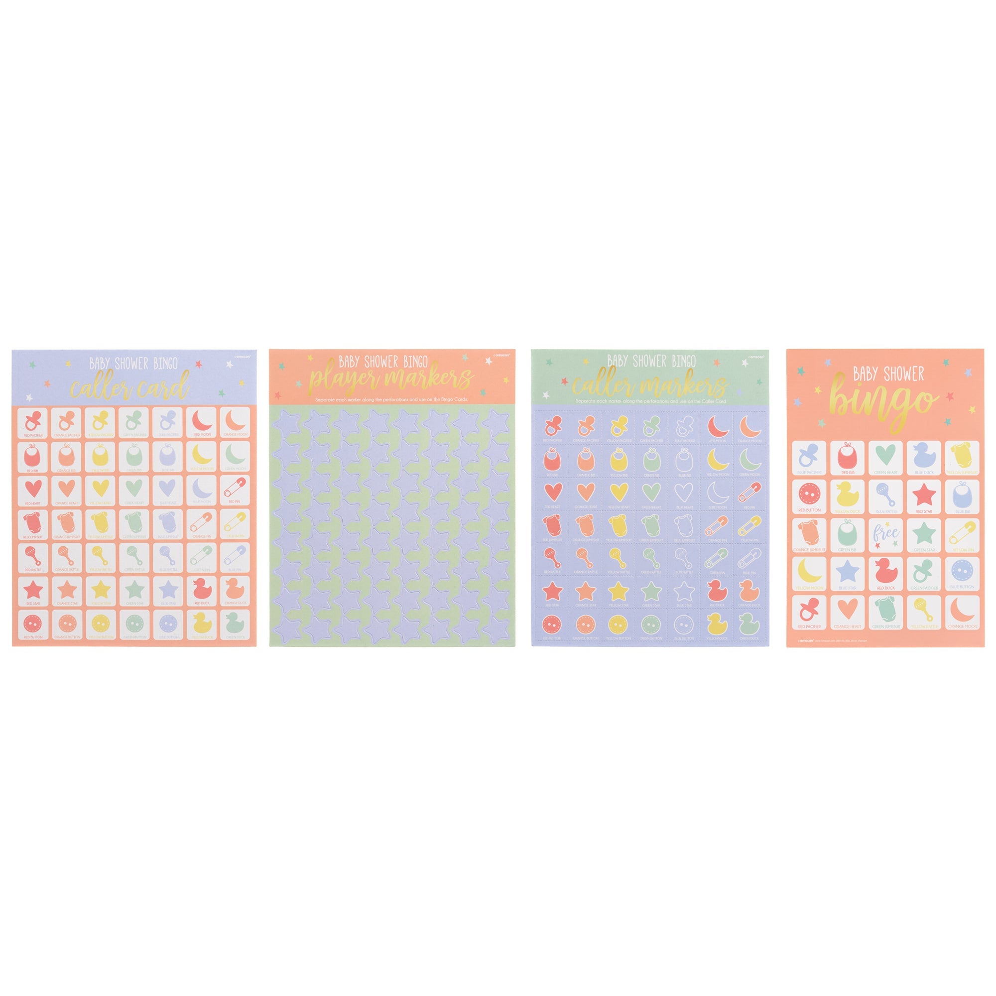 Baby Shower Bingo Game with Caller cards and Players Cards