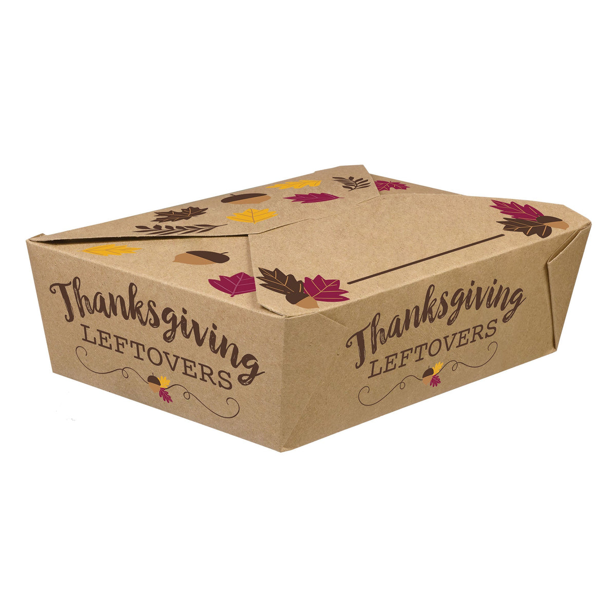 Thanksgiving Foldable To Go Paper Boxes  2 1/2" H x 8 1/4"W x 6"D Package of 5