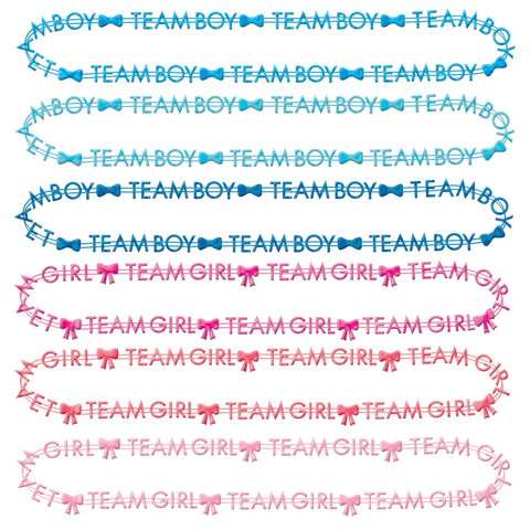 Gender Reveal Team Boy/Team Girl 30" Bead Necklaces Package of 10