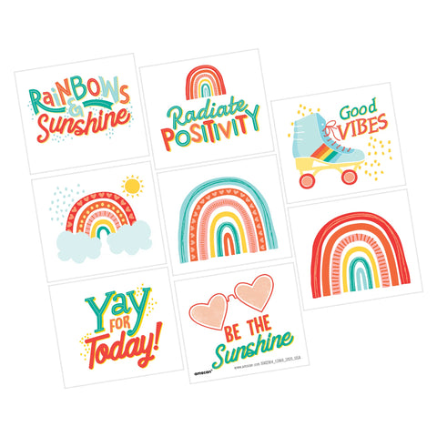 Retro Rainbow Tattoo Favors Package of 8
