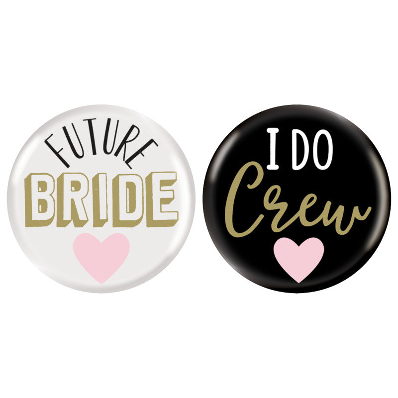 "I Do Crew" Bachelorette Buttons Package of 8