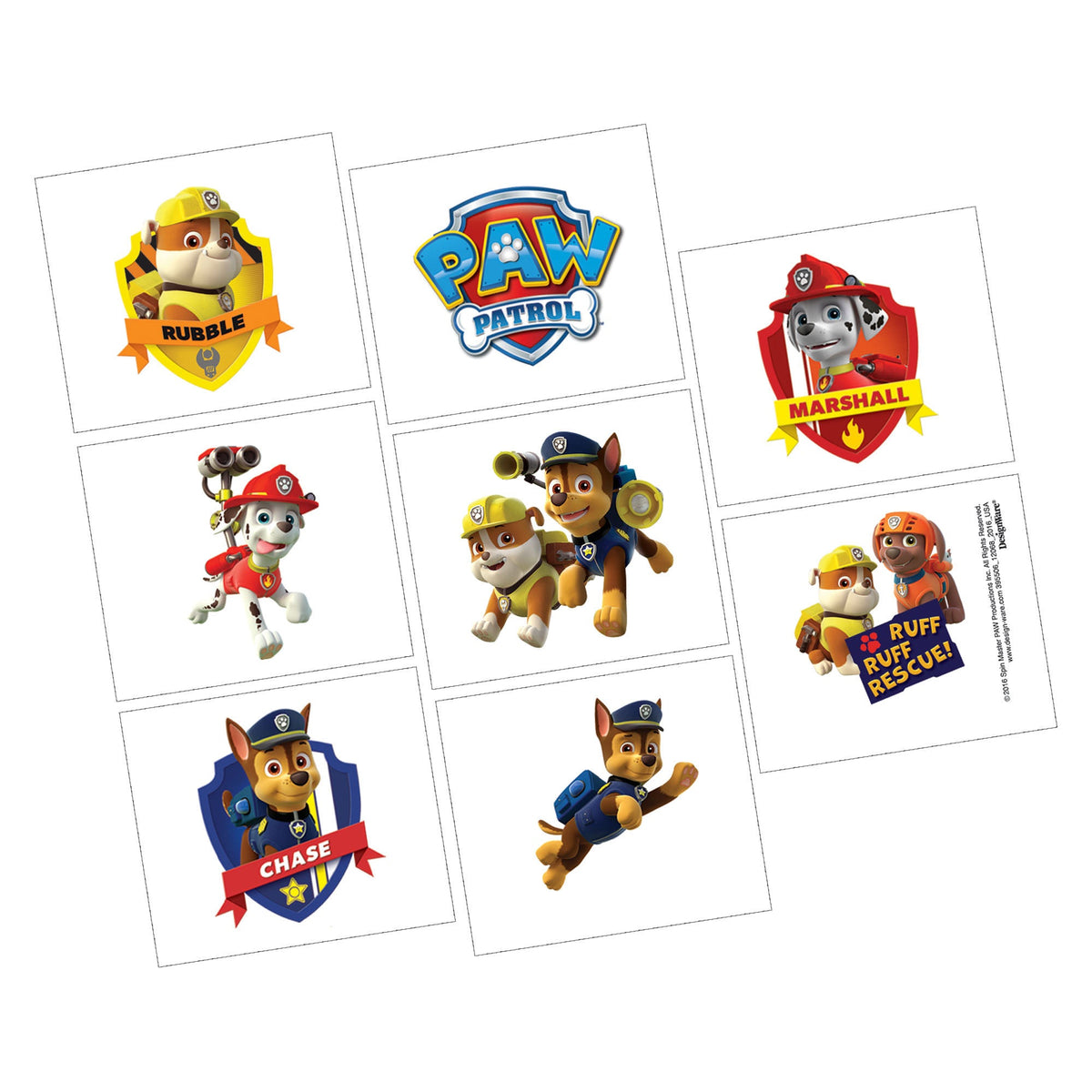Paw Patrol™ 2" x 1 3/4" Tattoos Party Favors Package of 8