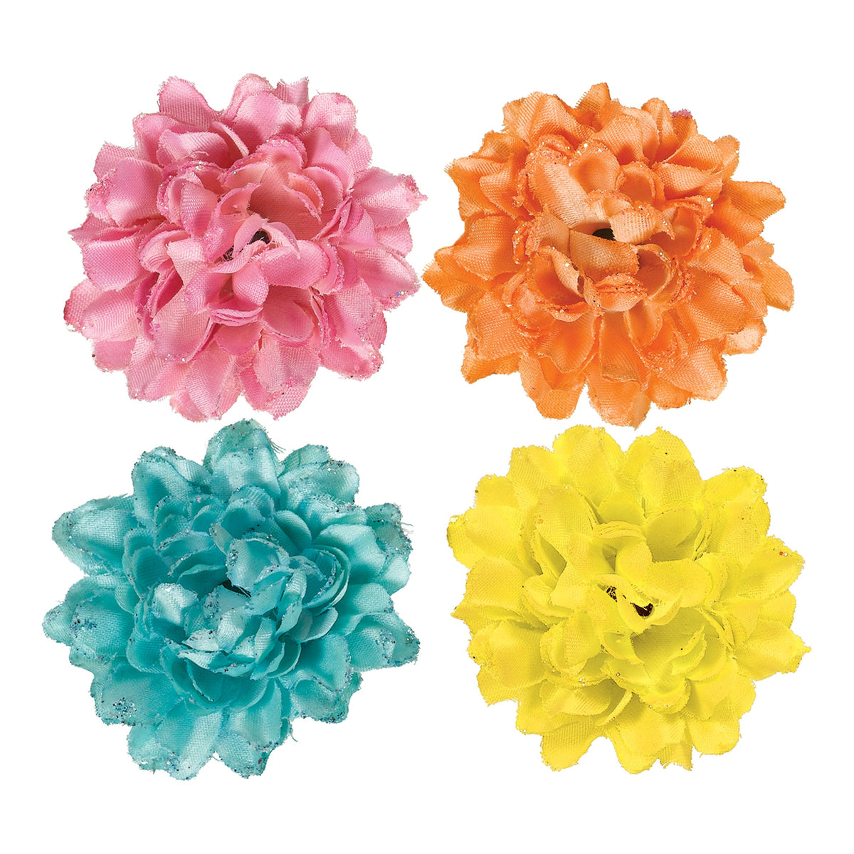 Oasis Rose Fabric Hair Clips package of 4