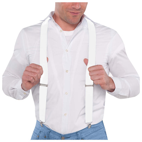 White Costume Suspenders